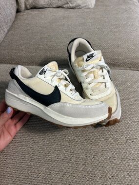 Nike Cream and Black Swoosh Retro Runner